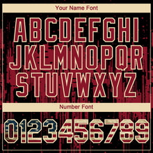 Load image into Gallery viewer, Custom Black Vintage USA Flag Cream-Crimson 3D Pattern Design Dripping Splatter Paint Authentic Baseball Jersey
