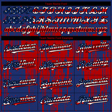 Charger l'image dans la galerie, Custom Royal Vintage USA Flag Black-Red 3D Pattern Design Dripping Splatter Paint Authentic Baseball Jersey
