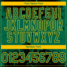 Charger l'image dans la galerie, Custom Black Kelly Green-Yellow 3D Pattern Design Abstract Splatter Grunge Paint Authentic Baseball Jersey
