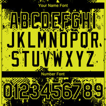 Load image into Gallery viewer, Custom Black Neon Yellow 3D Pattern Design Abstract Splatter Grunge Paint Authentic Baseball Jersey
