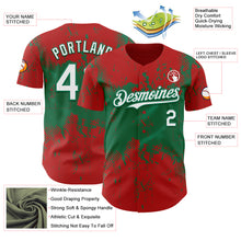 Laden Sie das Bild in den Galerie-Viewer, Custom Red White-Kelly Green 3D Pattern Design Abstract Splatter Grunge Paint Authentic Baseball Jersey
