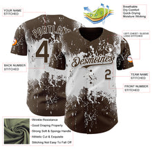 Загрузить изображение в средство просмотра галереи, Custom Brown White 3D Pattern Design Abstract Splatter Grunge Paint Authentic Baseball Jersey

