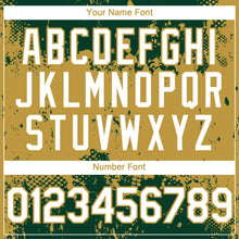 Load image into Gallery viewer, Custom Green White-Old Gold 3D Pattern Design Abstract Splatter Grunge Paint Authentic Baseball Jersey
