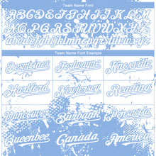 Charger l'image dans la galerie, Custom Light Blue White 3D Pattern Design Abstract Splatter Grunge Paint Authentic Baseball Jersey
