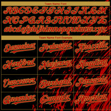 Load image into Gallery viewer, Custom Black Red-Old Gold 3D Pattern Design Paint Stroke Grunge Streak Authentic Baseball Jersey
