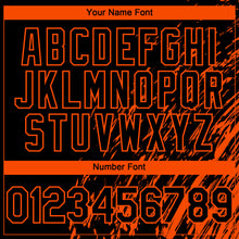 Load image into Gallery viewer, Custom Black Orange 3D Pattern Design Paint Stroke Grunge Streak Authentic Baseball Jersey
