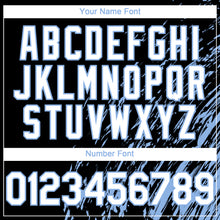 Load image into Gallery viewer, Custom Black White-Light Blue 3D Pattern Design Paint Stroke Grunge Streak Authentic Baseball Jersey
