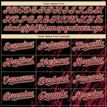 Load image into Gallery viewer, Custom Black Crimson-Cream 3D Pattern Design Paint Stroke Grunge Streak Authentic Baseball Jersey
