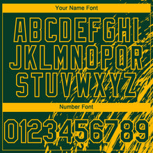 Load image into Gallery viewer, Custom Green Gold 3D Pattern Design Paint Stroke Grunge Streak Authentic Baseball Jersey
