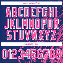 Load image into Gallery viewer, Custom Royal Pink-White 3D Pattern Design Paint Stroke Grunge Streak Authentic Baseball Jersey
