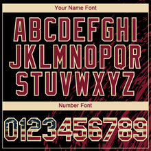 Загрузить изображение в средство просмотра галереи, Custom Black Vintage USA Flag Crimson-Cream 3D Pattern Design Paint Stroke Grunge Streak Authentic Baseball Jersey
