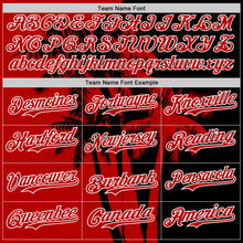 Load image into Gallery viewer, Custom Black Red-White 3D Pattern Design Hawaii Palm Trees Tropical Coconut Authentic Baseball Jersey
