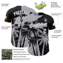 Load image into Gallery viewer, Custom Black Gray-White 3D Pattern Design Hawaii Palm Trees Tropical Coconut Authentic Baseball Jersey
