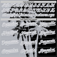Load image into Gallery viewer, Custom Black Gray-White 3D Pattern Design Hawaii Palm Trees Tropical Coconut Authentic Baseball Jersey
