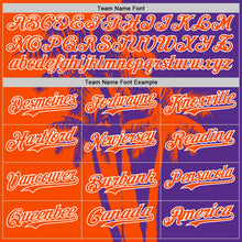 Загрузить изображение в средство просмотра галереи, Custom Purple Orange-White 3D Pattern Design Hawaii Palm Trees Tropical Coconut Authentic Baseball Jersey
