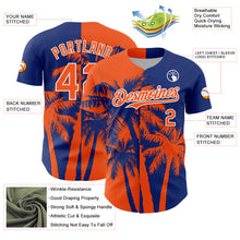 Load image into Gallery viewer, Custom Royal Orange-White 3D Pattern Design Hawaii Palm Trees Tropical Coconut Authentic Baseball Jersey
