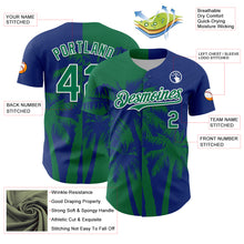 Charger l'image dans la galerie, Custom Royal Kelly Green-White 3D Pattern Design Hawaii Palm Trees Tropical Coconut Authentic Baseball Jersey
