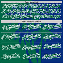 Charger l'image dans la galerie, Custom Royal Kelly Green-White 3D Pattern Design Hawaii Palm Trees Tropical Coconut Authentic Baseball Jersey
