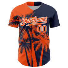 Charger l'image dans la galerie, Custom Navy Orange-White 3D Pattern Design Hawaii Palm Trees Tropical Coconut Authentic Baseball Jersey
