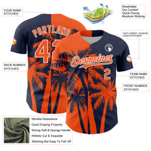 Charger l'image dans la galerie, Custom Navy Orange-White 3D Pattern Design Hawaii Palm Trees Tropical Coconut Authentic Baseball Jersey
