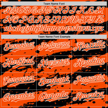 Charger l'image dans la galerie, Custom Orange Black-White 3D Pattern Design Paint Splash Stripe Authentic Baseball Jersey
