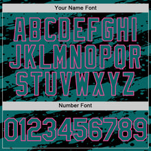 Charger l'image dans la galerie, Custom Teal Black-Pink 3D Pattern Design Paint Splash Stripe Authentic Baseball Jersey
