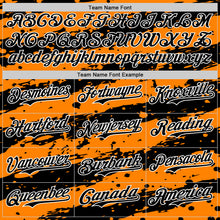 Charger l'image dans la galerie, Custom Bay Orange Black-White 3D Pattern Design Paint Splash Stripe Authentic Baseball Jersey
