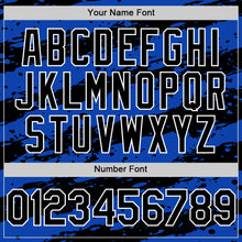 Charger l'image dans la galerie, Custom Thunder Blue Black-White 3D Pattern Design Paint Splash Stripe Authentic Baseball Jersey
