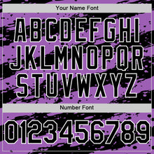 Charger l'image dans la galerie, Custom Medium Purple Black-White 3D Pattern Design Paint Splash Stripe Authentic Baseball Jersey
