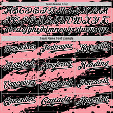 Charger l'image dans la galerie, Custom Medium Pink Black-White 3D Pattern Design Paint Splash Stripe Authentic Baseball Jersey
