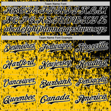 Charger l'image dans la galerie, Custom Black Yellow-White 3D Pattern Design Abstract Fragment Splatter Authentic Baseball Jersey
