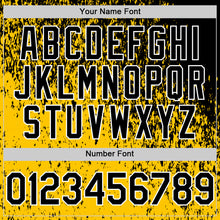 Charger l'image dans la galerie, Custom Black Yellow-White 3D Pattern Design Abstract Fragment Splatter Authentic Baseball Jersey
