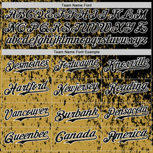 Charger l'image dans la galerie, Custom Black Old Gold-White 3D Pattern Design Abstract Fragment Splatter Authentic Baseball Jersey
