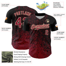 Load image into Gallery viewer, Custom Black Crimson-Cream 3D Pattern Design Abstract Fragment Splatter Authentic Baseball Jersey
