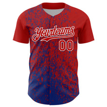 Charger l'image dans la galerie, Custom Red Royal-White 3D Pattern Design Abstract Fragment Splatter Authentic Baseball Jersey
