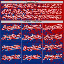 Charger l'image dans la galerie, Custom Red Royal-White 3D Pattern Design Abstract Fragment Splatter Authentic Baseball Jersey
