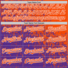 Charger l'image dans la galerie, Custom Orange Purple-White 3D Pattern Design Abstract Fragment Splatter Authentic Baseball Jersey

