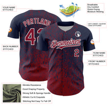 Charger l'image dans la galerie, Custom Navy Crimson-White 3D Pattern Design Abstract Fragment Splatter Authentic Baseball Jersey
