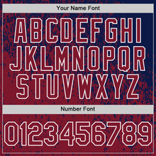 Charger l'image dans la galerie, Custom Navy Crimson-White 3D Pattern Design Abstract Fragment Splatter Authentic Baseball Jersey
