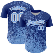 Загрузить изображение в средство просмотра галереи, Custom Royal Light Blue-White 3D Pattern Design Abstract Fragment Splatter Authentic Baseball Jersey

