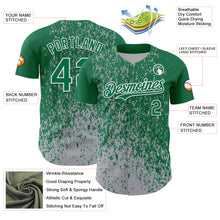 Загрузить изображение в средство просмотра галереи, Custom Kelly Green Gray-White 3D Pattern Design Abstract Fragment Splatter Authentic Baseball Jersey
