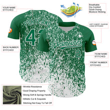 Laden Sie das Bild in den Galerie-Viewer, Custom Kelly Green White 3D Pattern Design Abstract Fragment Splatter Authentic Baseball Jersey
