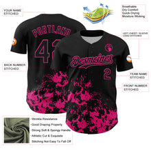 Загрузить изображение в средство просмотра галереи, Custom Black Hot Pink Splatter Authentic Baseball Jersey
