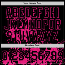 Загрузить изображение в средство просмотра галереи, Custom Black Hot Pink Splatter Authentic Baseball Jersey
