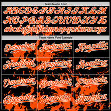 Load image into Gallery viewer, Custom Black Orange-White Splatter Authentic Baseball Jersey

