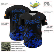 Load image into Gallery viewer, Custom Black Thunder Blue Splatter Authentic Baseball Jersey
