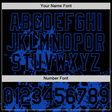 Load image into Gallery viewer, Custom Black Thunder Blue Splatter Authentic Baseball Jersey
