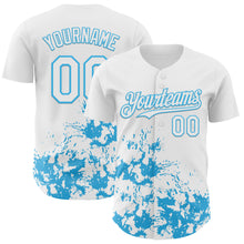 Charger l'image dans la galerie, Custom White Sky Blue Splatter Authentic Baseball Jersey

