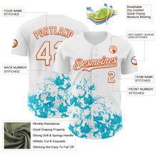 Charger l'image dans la galerie, Custom White Orange-Lakes Blue Splatter Authentic Baseball Jersey
