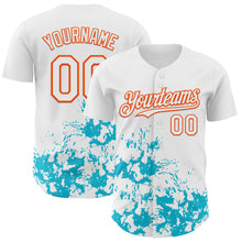 Charger l'image dans la galerie, Custom White Orange-Lakes Blue Splatter Authentic Baseball Jersey
